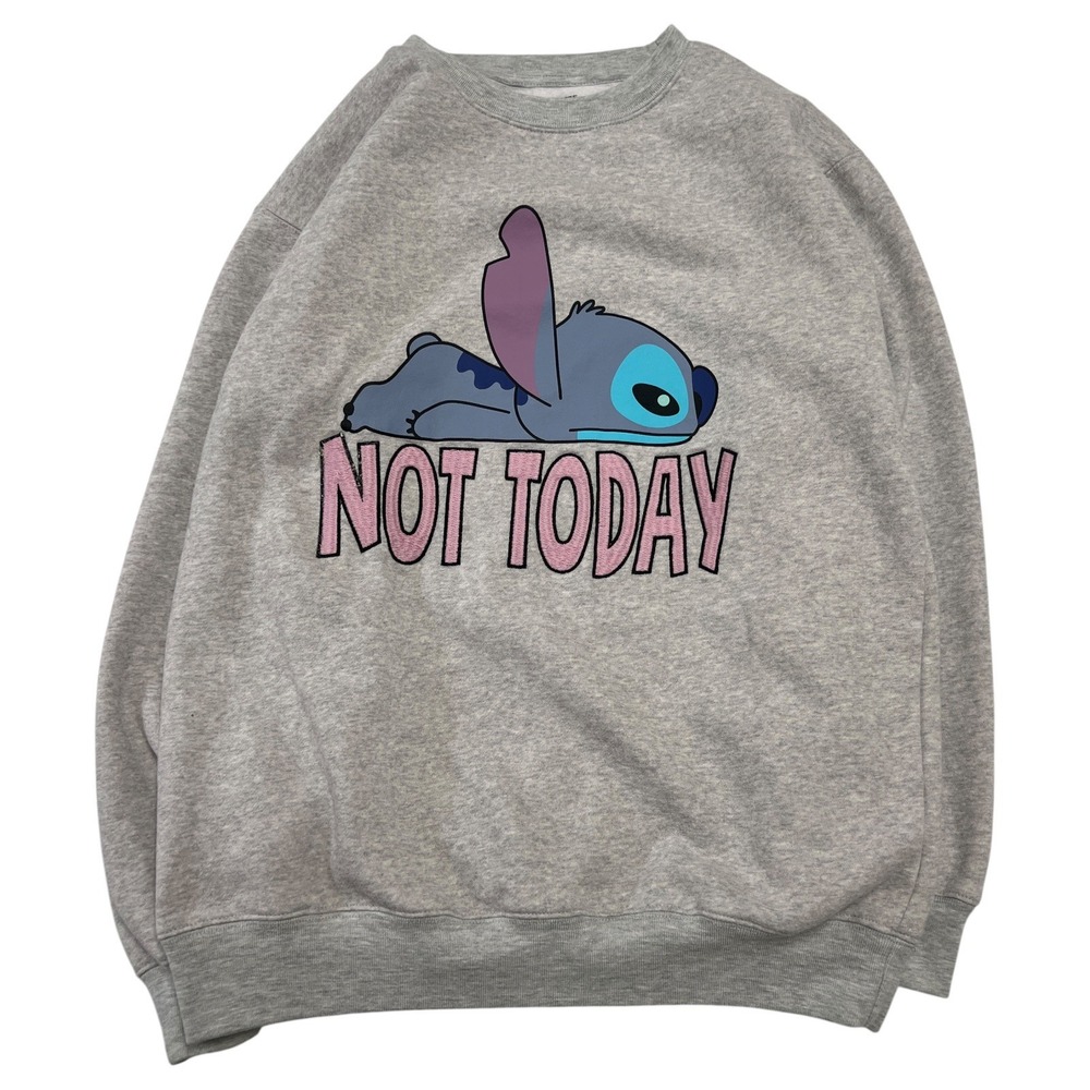 Disney Lilo & Stitch Not Today Sweatshirt Crewneck Size Medium Graphic Pullover
